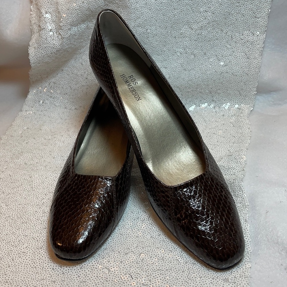 Ros Hommerson leather shoes with chunk heels size 7 1/2 N